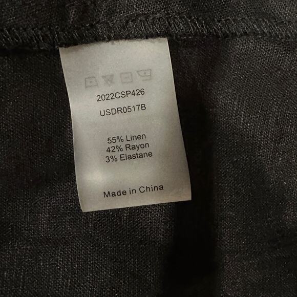 NWT Universal Standard Black Sarah Dress Linen Midi Oversized Relaxed Fit XS - Picture 10 of 11